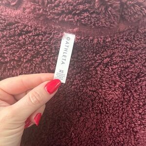 Oversized Athleta Maroon Fleece Hoodie Sz XS